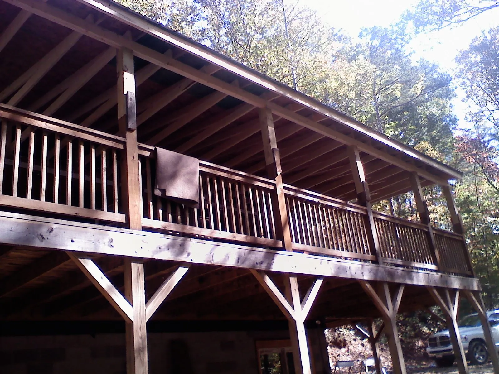 Timber framing under a new elevated porch and deck — Roof Leak Repair in Hammonton by Roofing Brothers